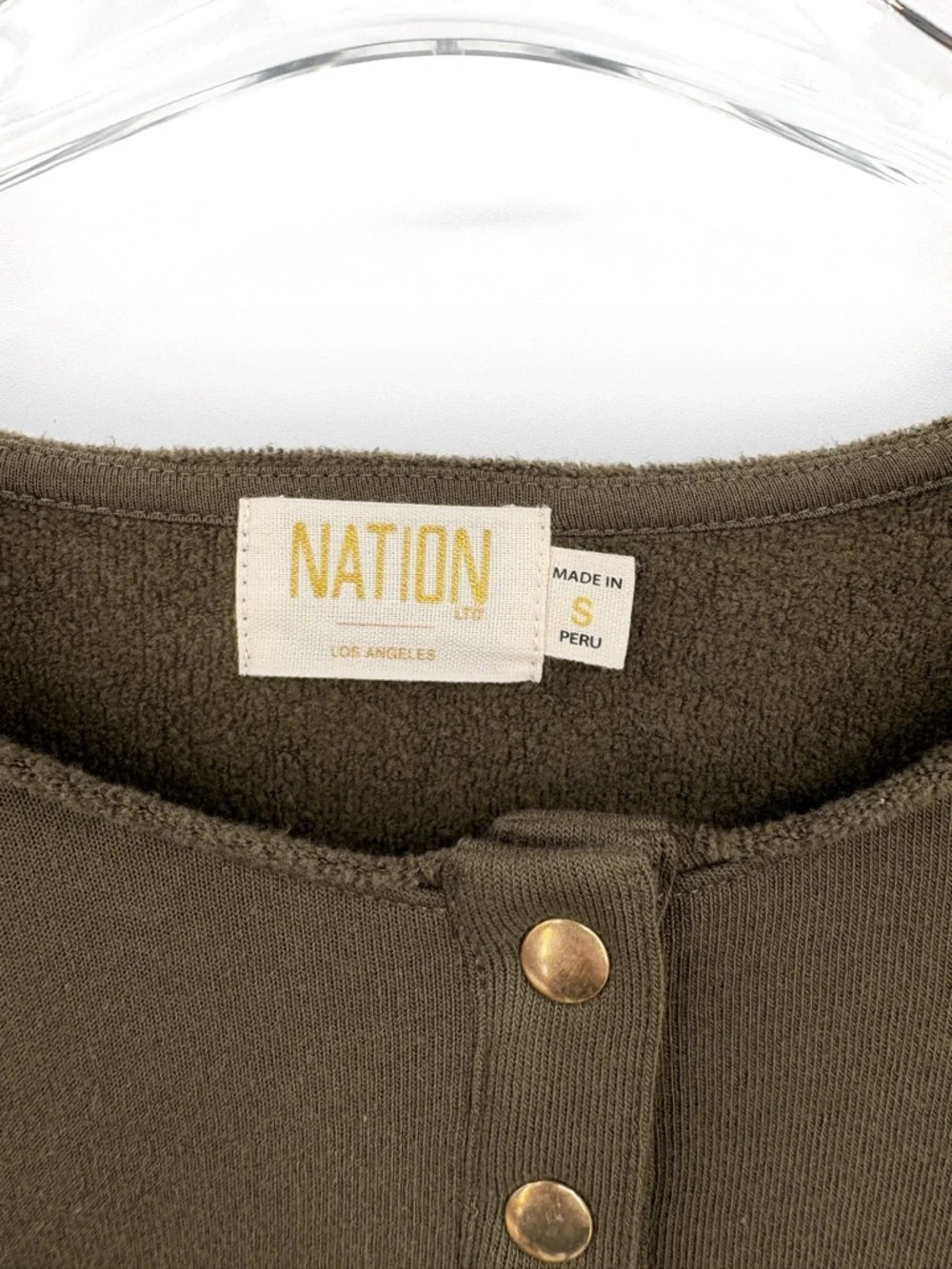 NATION LTD Callan Snap Sweatshirt Lagoon Green S